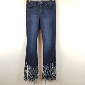 William Rast Jeans Womens 26 Bootcut Frayed Hem Raw Edge Boho Festival